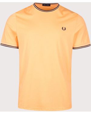 Fred Perry Regular Fit Twin Tipped T-Shirt - Orange