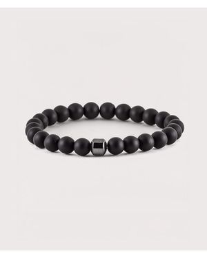 Mysterious Jeweller Onyx Beaded Stretch Bracelet - Black