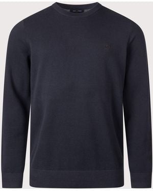 Fred Perry Regular Fit Piqué Stitch Jumper - Blue