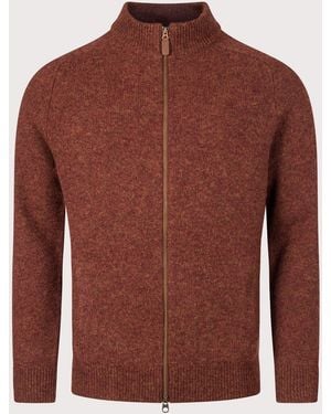 Barbour Regular Fit Talder Zip Through Jumper - Red