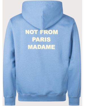 Drole de Monsieur Relaxed Fit Slogan Hoodie - Blue