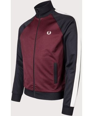Fred Perry Regular Fit Contrast Sleeve Track Jacket - Purple