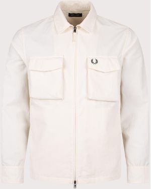 Fred Perry Regular Fit Ripstop Pocket Overshirt - Natural