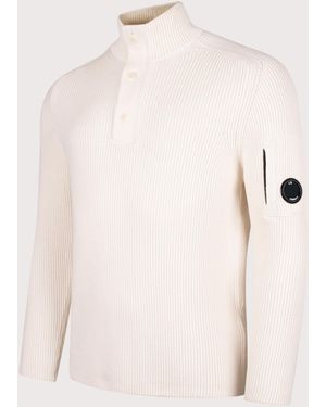 C.P. Company Lens Ribbed Knit Jumper - Natural
