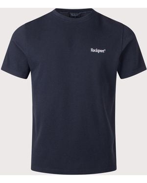 Rockport Relaxed Fit Rocester Piqué Logo T-Shirt - Blue