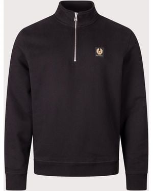 Belstaff Regular Fit Quarter Zip Sweatshirt - Blue