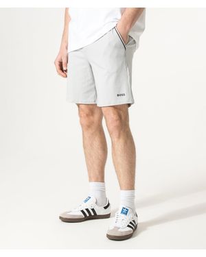 BOSS Regular Fit Unique Lounge Shorts - White