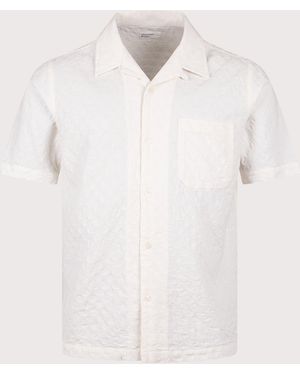 Universal Works Short Sleeve Seersucker Road Shirt - White