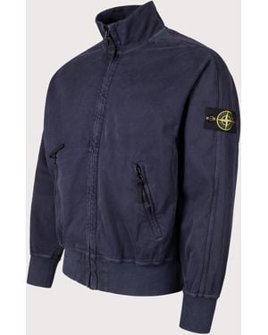 Stone Island Panama Cotton Track Jacket - Blue