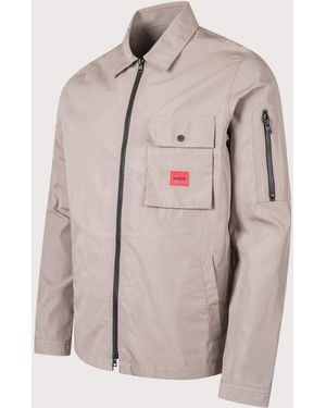 HUGO Emmond Zip Through Overshirt - Natural
