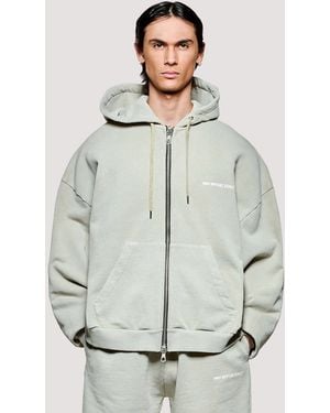 MKI Miyuki-Zoku Box Fit Uniform Zip Through Hoodie - Grey
