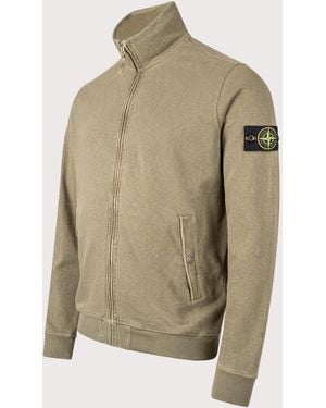 Stone Island Malfilé 'Old' Treatment Zip Up Track Jacket - Natural