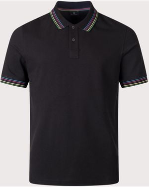 Paul Smith Regular Fit Tipped Polo Shirt - Black