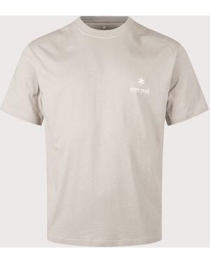 Snow Peak Relaxed Fit Soft Cotton Logo T-Shirt - White