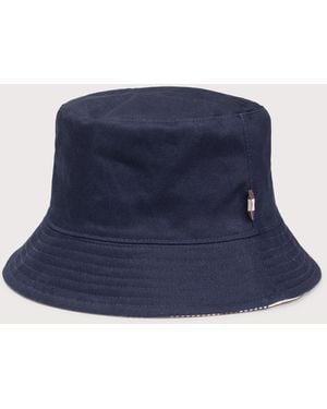 Aquascutum Reversible Club Check Bucket Hat - Blue