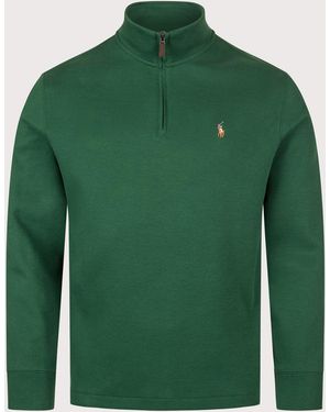 Polo Ralph Lauren Loose Fit Estate-Rib Quarter Zip Knit Jumper - Green