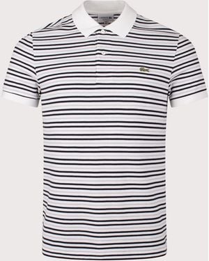 Lacoste Striped Petit Piqué Polo Shirt - Blue