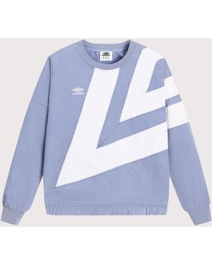 Umbro Relaxed Fit Washed Diamond Drill Sweatshirt - Blue