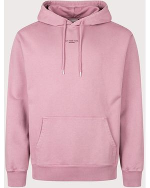 Drole de Monsieur Relaxed Fit Washed Classic Slogan Hoodie - Pink