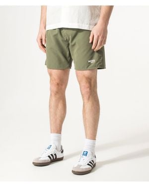 BOSS Regular Fit Swordfish Swim Shorts - Green