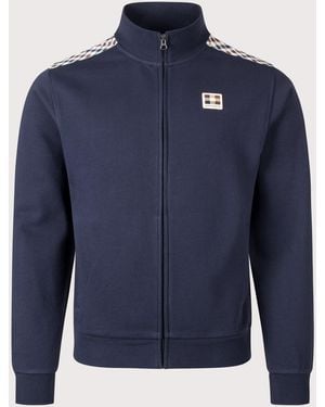 Aquascutum Lamina Insert Mock Neck Track Top - Blue
