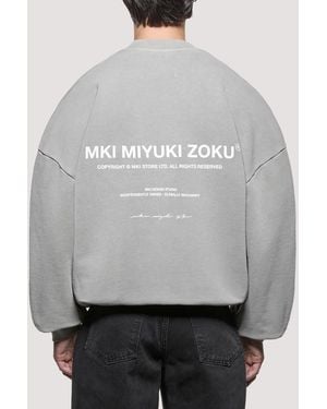 MKI Miyuki-Zoku Oversized Box Fit Design Studio Crewneck Sweatshirt - Grey
