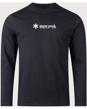 Snow Peak Soft Cotton Logo Long Sleeve T-Shirt - Blue