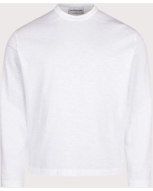 MKI Miyuki-Zoku Relaxed Fit 220 Gsm Slub Long Sleeve T-Shirt - White