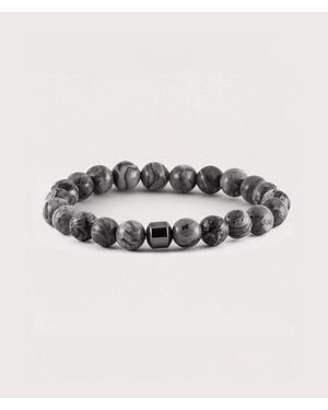 Mysterious Jeweller Labradorite Beaded Stretch Bracelet - Grey
