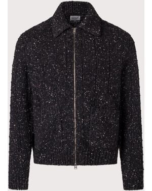 Norse Projects Relaxed Fit Aldrup Donegal Square Knitted Cardigan - Black
