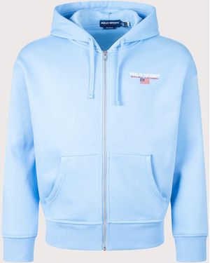 Polo Ralph Lauren Relaxed Fit Polo Sport Flag Logo Hoodie - Blue