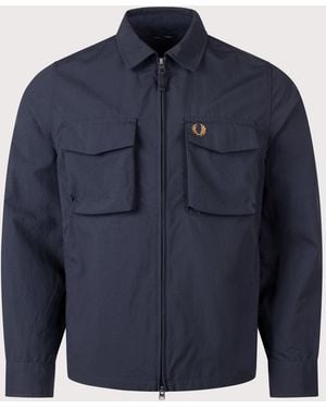 Fred Perry Regular Fit Ripstop Pocket Overshirt - Blue