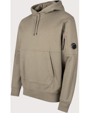 C.P. Company Diagonal Raised Fleece Lens Hoodie - Natural