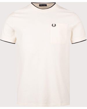Fred Perry Pocket Detail Piqué T-Shirt - Natural