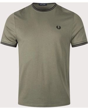 Fred Perry Regular Fit Twin Tipped T-Shirt - Green