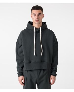 FLORENCE BLACK Oversized Crop Hoodie V3 - Grey