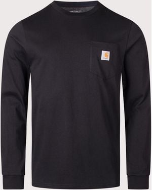 Carhartt Regular Fit Long Sleeve Pocket T-Shirt - Blue