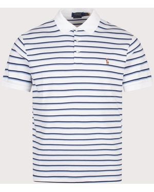 Polo Ralph Lauren Custom Slim Fit Striped Soft Cotton Polo Shirt - White