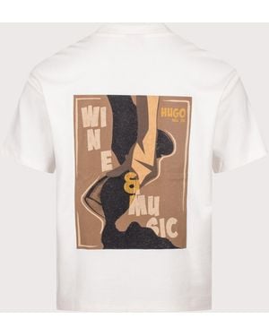HUGO Relaxed Fit Detzi T-Shirt - White