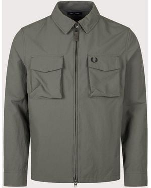 Fred Perry Regular Fit Ripstop Pocket Overshirt - Grey