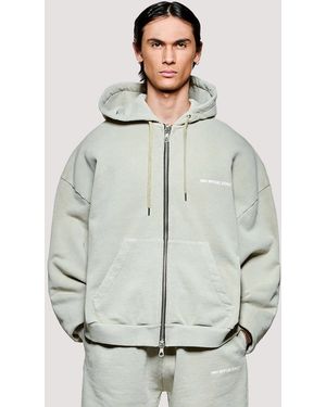 MKI Miyuki-Zoku Box Fit Uniform Zip Through Hoodie - Grey
