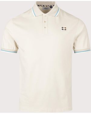 Aquascutum Stretch Piquet Stripes Polo Shirt - Natural