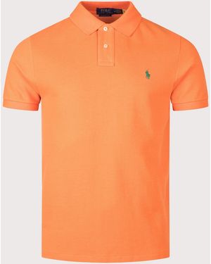 Polo Ralph Lauren Custom Slim Fit Mesh Polo Shirt - Orange