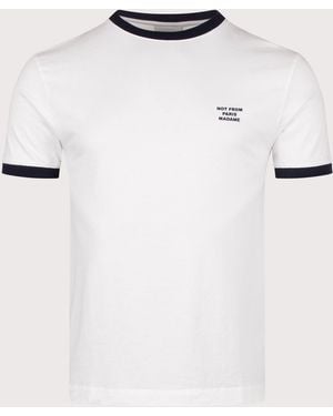 Drole de Monsieur Regular Fit Contrasted Slogan T-Shirt - White