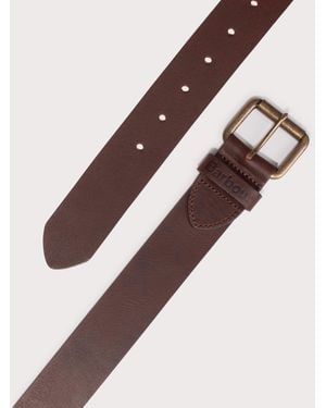 Barbour Allanton Matt Leather Belt - Brown