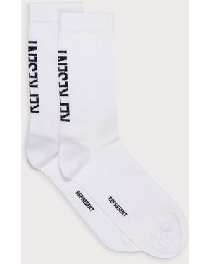 Represent 2 Pack Logo Socks - White