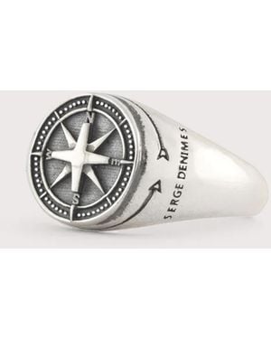 Serge Denimes Sterling Napoleon Ring - White