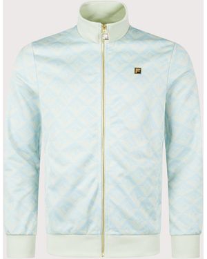 Fila Hank Jacquard Geo Track Top - Blue
