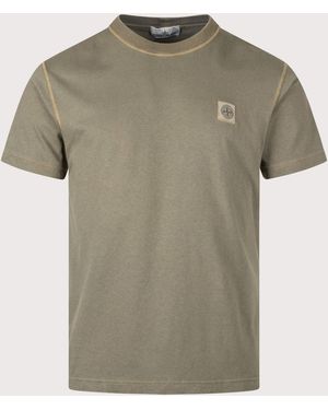 Stone Island Slim Fit Organic Cotton 'Fissato' Effect T-Shirt - Green