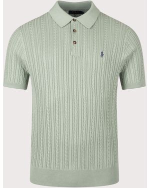 Polo Ralph Lauren Regular Fit Cable Knit Polo Shirt - Green